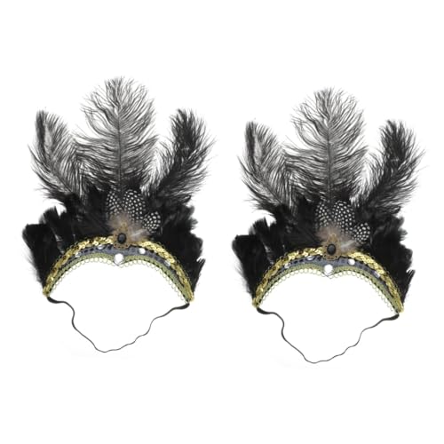 VICASKY 2 Stück Plumage Fascinator Haarschmuck Stirnband Leicht Party Karneval Fasching Damen Kopfschmuck für Hochzeit Bühne Cosplay VICASKY 2 Stück Plumage Fascinator Haarschmuck Stirnband Leicht Party Karneval Fasching Damen Kopfschmuck für Hochzeit Bühne Cosplay von VICASKY