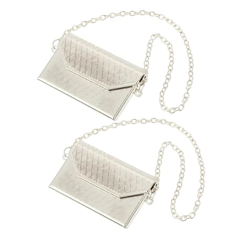 VICASKY 2 Stück Puppenhaus Accessoires Silberne Große Schultertaschen Langlebige Kleine Taschen für Puppenhaus Dekoration VICASKY 2 Stück Puppenhaus Accessoires Silberne Große Schultertaschen Langlebige Kleine Taschen für Puppenhaus Dekoration von VICASKY