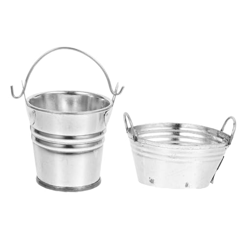 VICASKY Zubehör Für Mini-hausmodelle 2 Stück Mini-metalleimer Miniatur-zubehör Für Puppenhäuser Fördert Kreativität Und Koordination VICASKY Zubehör Für Mini-hausmodelle 2 Stück Mini-metalleimer Miniatur-zubehör Für Puppenhäuser Fördert Kreativität Und Koordination von VICASKY
