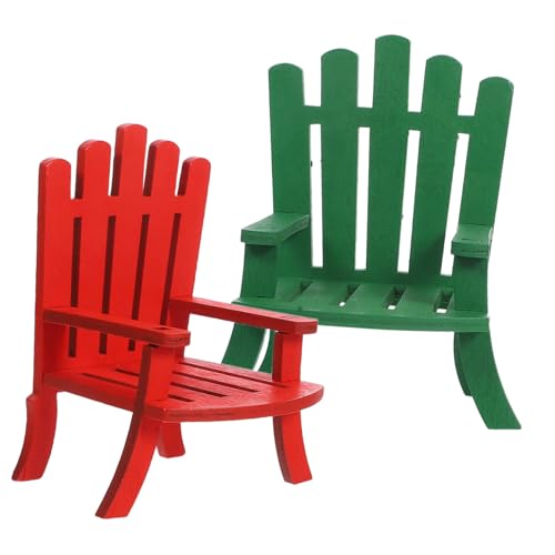 VICASKY 2 Stück Puppenhaus Möbel Dekoration Holzstuhl Accessoires für Sommer Szenen Fotografie und Hochzeitstorten Deko von VICASKY