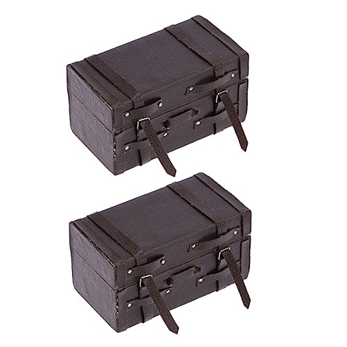 VICASKY 2 Stück Puppenhaus Möbel Realistische Vintage Miniatur Gepäckstücke Dekoratives Zubehör für DIY Puppenstube Robust und Detailreich Gestaltet von VICASKY