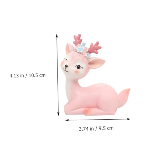 VICASKY 2 Stück Resin Dekoration Desktop Ornament Realistische Sika Figuren Umweltfreundlich Langlebig Kunstfiguren für Innen und Außendeko Geschenkidee für Familie und Freunde von VICASKY