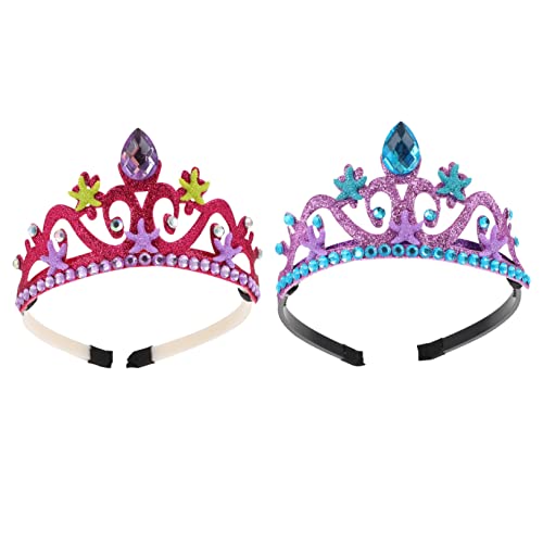 VICASKY 2 Stück Seesterne Haarreifen Glitzernde Krone Kopfbedeckung für Geburtstagsfeiern und Einzigartiger Haarschmuck für Kleine Prinzessinnen VICASKY 2 Stück Seesterne Haarreifen Glitzernde Krone Kopfbedeckung für Geburtstagsfeiern und Einzigartiger Haarschmuck für Kleine Prinzessinnen von VICASKY