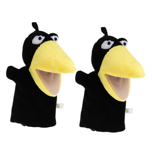 VICASKY 2 Stück Süße Krähen-handpuppen aus Weichem Plüsch Leichte Tierpuppen für Interaktives Eltern-Junge Geeignet als Geschenk für Kleinkinder und Vorschulkinder von VICASKY