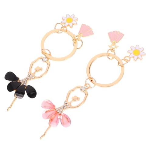 VICASKY 2 Stück Tanzender Mädchen-schlüsselanhänger Reiz Ballett Ballerinas Für Damen Süße Mädchenhafte Schlüsselanhänger Tänzer Schlüsselanhänger Teenager Schmuck Armbänder Charme Metall von VICASKY