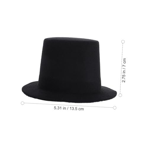 VICASKY 2 Stück Teiliges DIY Mini Filz Schwarze Mini Hüte für Puppen Kostüm Bastelbedarf für Handarbeiten Klassische Miniatur Hüte für Puppen Schneemann und Dekoration von VICASKY