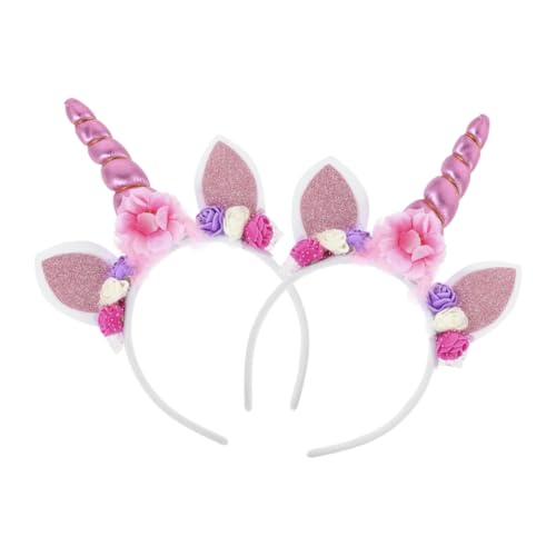 VICASKY 2 Stück Teiliges Einhorn Haarreif für Leichtes Bequemes Stirnband aus Gauze und Vielseitiges Party und Cosplay Accessoire Geeignet für Geburtstagsfeiern und Festivals von VICASKY