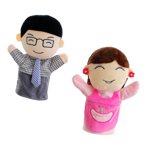 VICASKY 2 Stück Teiliges Familienhandpuppen aus Weichem Plüsch Interaktives Lernspielzeug für Handpuppen und Papa für Rollenspiele und Geschichten Erzählen im Kindergarten und Zuhause von VICASKY