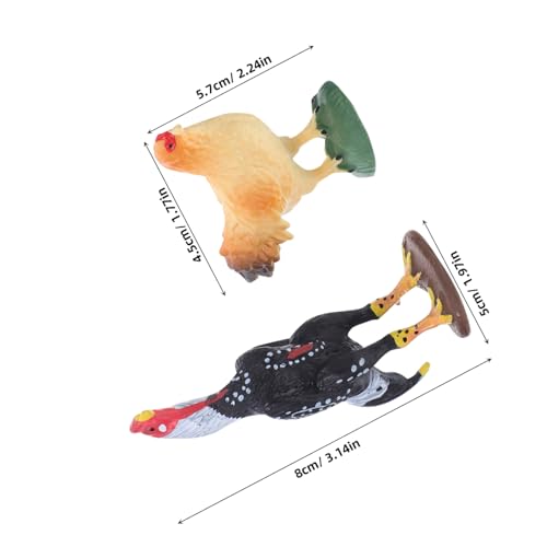 VICASKY 2stücke Bauernhof-Huhn-Spielzeug Realistischen Hühnerfiguren Für Junge Mädchen Robuste Für Lernspiel Und Rollenspiele Im Freien Oder Drinnen von VICASKY