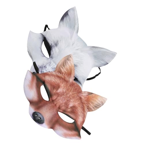 VICASKY 2 Stück Teiliges Fox Half-face Mask aus EVA Wiederverwendbare Tier-masquerade-masken Komfortabel und Langlebig Passend für Halloween und Themenpartys Detailreiche Handwerkskunst VICASKY 2 Stück Teiliges Fox Half-face Mask aus EVA Wiederverwendbare Tier-masquerade-masken Komfortabel und Langlebig Passend für Halloween und Themenpartys Detailreiche Handwerkskunst von VICASKY