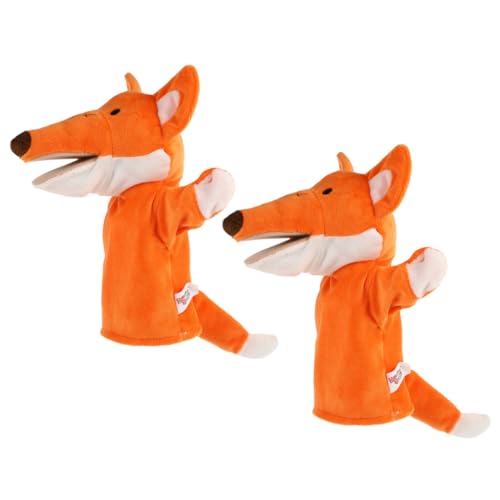 VICASKY 2 Stück Teiliges Fuchs-handpuppen Weichem Plüsch mit Beweglichem Mund Kreative Cartoon-Tier-handpuppen für Eltern zum Geschichtenerzählen Rollenspiel und Interaktiven Lernen von VICASKY