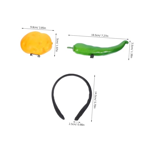 VICASKY 2 Stück Teiliges Haarband Simulation Kartoffel und Chili Kopfschmuck Lustiges Stirnband für Frauen Mädchen Halloween Party Kostüm Zubehör von VICASKY