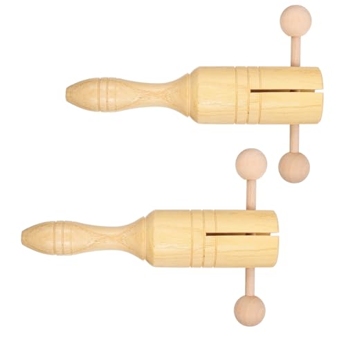 VICASKY 2 Stück Teiliges Holz Handrassel Handgehaltene Pädagogische Klanginstrumente Sicher Leicht und Tragbar für Frühe Musikalische Früherziehung und Sensorisches von VICASKY