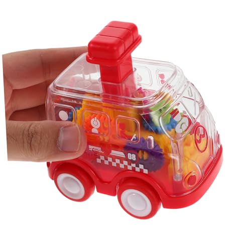 VICASKY 2 Stück Teiliges Kinderfahrzeug Transparentes Auto mit Druckantrieb Reibungsbetrieben Ergonomisch Leicht Bunte Zahnräder für Kleinkinder Montessori Lernspielzeug von VICASKY
