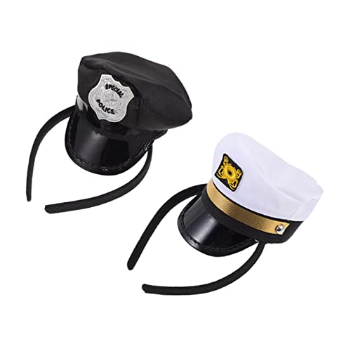 VICASKY 2 Stück Teiliges Matrosen Haarreif Kapitänsmütze Leichte Atmungsaktive Party Haaraccessoires für Halloween Karneval Cosplay Kostümfest von VICASKY