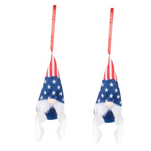 VICASKY 2 Stück Teiliges Patriotische Dwarf Plüschanhänger mit Us Flaggenmuster Niedliche Desktop Ornamente für Unabhängigkeitstag Dekoration und von VICASKY