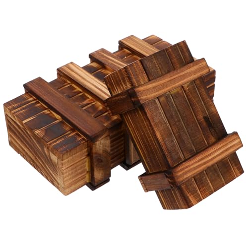 VICASKY 2 Stück Teiliges Puzzle Box für Hölzerne Holzbox mit Geheimen Fächern Iq Test Verschließbare Denkaufgabe Praktische und Verschleißfeste Holztruhe von VICASKY