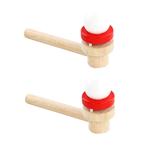 VICASKY 2 Stück Teiliges Schwebende Holz Blasbälle Interaktives Atemspielzeug für Jungen Mädchen Farbenfrohe Spielbälle zur Atemkontrolle und Spielförderung Drinnen und Draußen von VICASKY