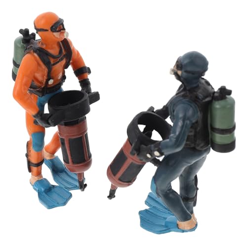 VICASKY 2 Stück Teiliges Taucher PVC Miniatur Taucher Figuren Aquarium Landschafts deko Lernspielzeug Desktop Ornament von VICASKY