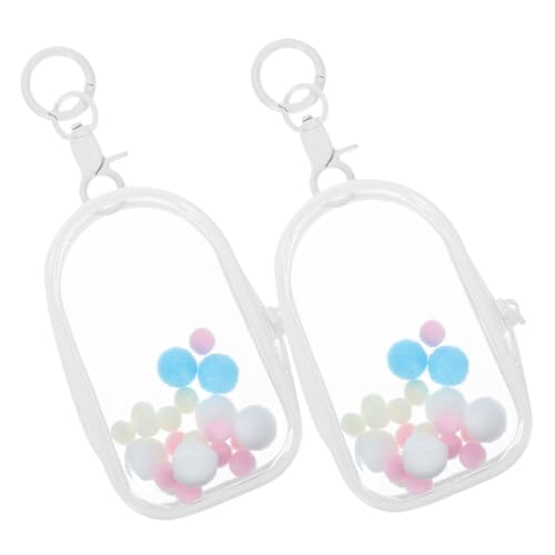 VICASKY 2 Stück Transparente Figuren Präsentationstasche mit Schlüsselanhänger Tragbare Mini Puppen Aufbewahrungstasche Reißverschluss Hängedekobox für Sammlerstücke und Miniaturfiguren von VICASKY