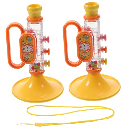 VICASKY 2 Stück Trompete Trompetenspielzeug für Musikspielzeug für Babys Kindertrompete Kinderinstrumente kleine Trompetenspielzeuge Plastik Yellow VICASKY 2 Stück Trompete Trompetenspielzeug für Musikspielzeug für Babys Kindertrompete Kinderinstrumente kleine Trompetenspielzeuge Plastik Yellow von VICASKY