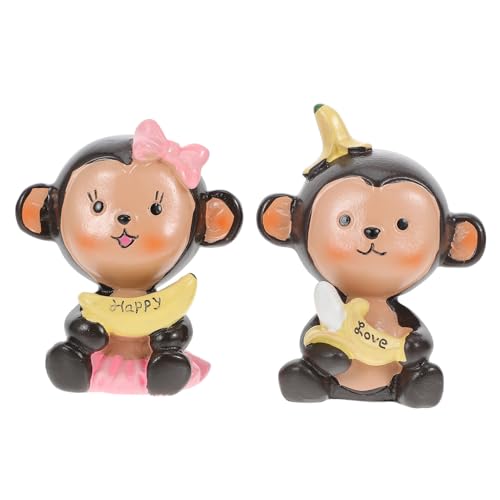 VICASKY 2 Stück Valentinstag Resin Bananen Affen Figuren Cartoon Kuchendeko Wohnaccessoires Niedliche Tortendekoration Kreative Geschenkidee VICASKY 2 Stück Valentinstag Resin Bananen Affen Figuren Cartoon Kuchendeko Wohnaccessoires Niedliche Tortendekoration Kreative Geschenkidee von VICASKY