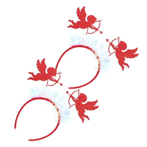 VICASKY 2 Stück Valentinstag Stirnband Teiliges Haarband Verstellbar Rotes Herz Haarschmuck für Party und Feierlichkeiten Geeignet für Damen von VICASKY
