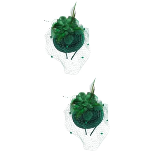 VICASKY 2 Stück Vintage Fascinator Haarreif mit Netzschleier Leichter und Atmungsaktiver Kleiner Hut für Damen Eleganter Federkopfschmuck für Hochzeiten Tea Parties und Festliche Anlässe von VICASKY