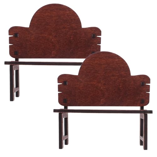 VICASKY 2 Stück Vintage Miniatur Holzstühle für Puppenhaus Micro Landscape Handgefertigte Retro Mini Stühle mit Natürlicher Holzoptik für Wohnzimmer Büro und Schreibtisch von VICASKY