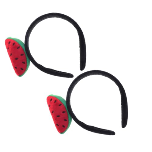 VICASKY 2 Stück Wassermelonen Stirnband Lustige Haaraccessoires für Frauen und Mädchen Weiches Material Cartoon Design für Sommerfeste und Hawaiianische Themenpartys von VICASKY