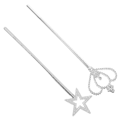 VICASKY 2 Stück Zauberstäbe mit Silberner Krone Glitzernde Sternenstäbe für Prinzessinnenkostüme Geburtstagsfeiern Halloween und Cosplay Robuste und Stilvolle Accessoires VICASKY 2 Stück Zauberstäbe mit Silberner Krone Glitzernde Sternenstäbe für Prinzessinnenkostüme Geburtstagsfeiern Halloween und Cosplay Robuste und Stilvolle Accessoires von VICASKY