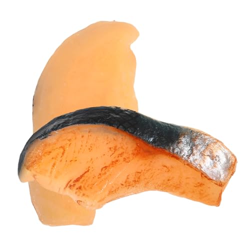 VICASKY 2 Stücke Künstliche Fischscheiben Modell Deko Realistische Dünne Fischstücke für Fotografie Heim und Küchenaccessoires Ausstellungsmodell für Kreative Dekoideen von VICASKY