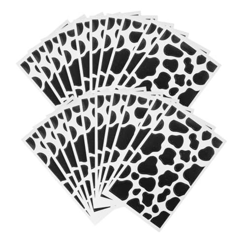VICASKY 20 Blatt Aufkleber Mit Kuh-Print Aufkleber Für Notizbuch Scrapbooking-DIY-Aufkleber Scrapbook-Aufkleber Kuh-Aufkleber Notebook-Aufkleber Black Aufkleber Aus Beschichtetem Papier von VICASKY