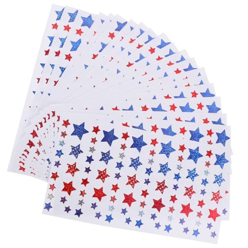 VICASKY 20 Blatt Kleine Ästhetische Aufkleber Stern Aufkleber DIY Liefert Sternaufkleber Zum Basteln Belohnungsaufkleber Zum Selbermachen Glitzersternaufkleber Verhaltensaufkleber - von VICASKY