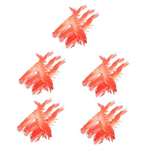 VICASKY 20 STK Künstliche Garnelen Deko Spielzeug Lebendiges Garnelenhandwerk Garnelenfiguren Meeresfrüchte-Modell Meereslebewesen-Modell Gekochte Garnelen Schmücken PVC Essen Spielen von VICASKY