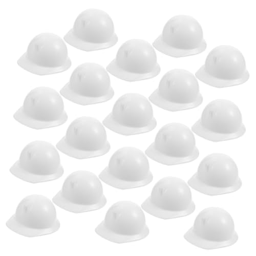VICASKY 20 Stck Teiliges Miniatur Bauarbeiterhelm aus Kunststoff Sichere Puppen Schutzhelme Kleine Hard Hats für Puppendekoration und Bastelbedarf Praktische Mini Kappen für Verschiedene von VICASKY