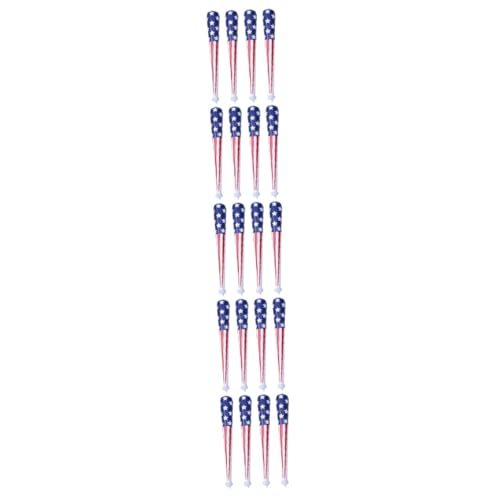 VICASKY 20 Stck. Teiliges Aufblasbare Baseballschläger aus Langlebigem PVC mit Amerikanischer Flagge Sichere Party Gadgets für Juli Geburtstags und Eventspielzeug von VICASKY