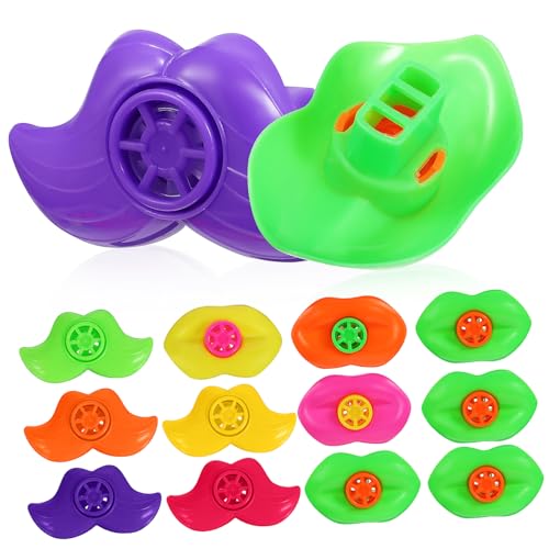 VICASKY Spaß Lip Und Schnurrbart Pfeife Spielzeug 20 Pcs Kinder Party Favors Kunststoff Pfeife Spielzeug von VICASKY