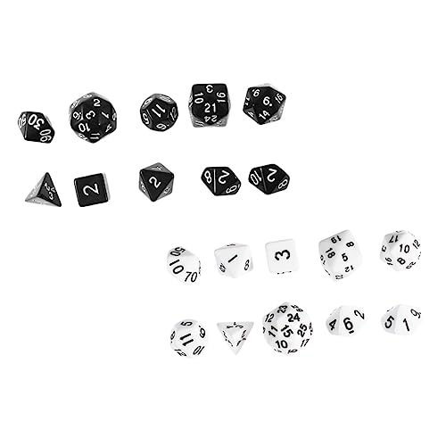 VICASKY 20 Stück Facettierte Würfel Polyedrische Würfel Mehrseitige Würfel Spiel Würfel Zahlenwürfel Unterhaltungswürfel Würfel Für Rollenspiele Alte Würfel Würfeln Acryl von VICASKY