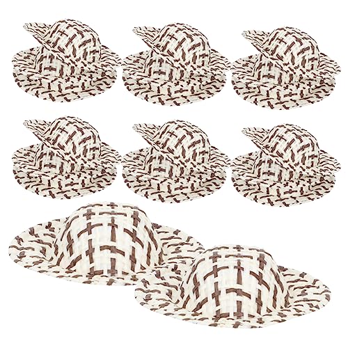 VICASKY Set Mit 20 Kleinen Miniatur-strohhüten Für Puppen Handwerkliche Requisiten Lebendiges Design Nicht Zum Spielen Für Kinder von VICASKY