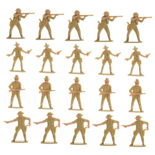VICASKY 20 Stück Jeans Charakterdekoration Westliche Modelle Cowboy-Dekorationen Cowboy- Miniaturfigur Cowboy-partygeschenke Miniatur-Cowboy Mikro-Cowboy-Figuren Plastik Hellbraun von VICASKY