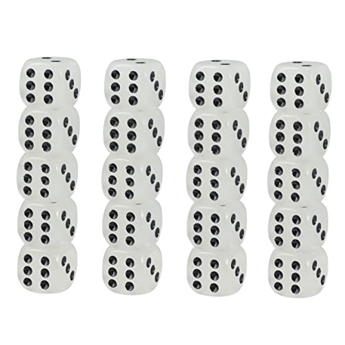 VICASKY 20 Stück Leuchtwürfel Tischwürfel Partyspielwürfel Leuchtende Würfel Brettspiel Requisiten Quadratische Eckwürfel Tischspielwürfel Brettspielwürfel Paarwürfel Spielwürfel von VICASKY