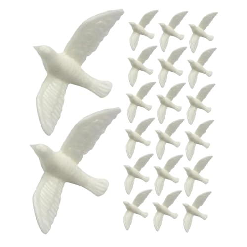 VICASKY 20 Stück Mikro-Landschaftsverzierung miniaturfiguren miniaturen Figuren Dollhouse Accessories Kaninchen Puppe winziges Mini-Haustaube realistische Vögel Harz Weiß von VICASKY