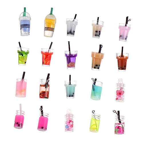 VICASKY 20 Stück Mini Milchtee Becher Anhänger Set DIY Deko Zubehör für Puppenhäuser und Kreative Bastelprojekte Lebensechte Resin Modelle für Miniatur Wohnkultur VICASKY 20 Stück Mini Milchtee Becher Anhänger Set DIY Deko Zubehör für Puppenhäuser und Kreative Bastelprojekte Lebensechte Resin Modelle für Miniatur Wohnkultur von VICASKY