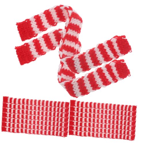 VICASKY 20 Stück Mini-Schal für winzig gestrickt Weiß Miniatur cutermesserser Cute Decor Geschenkidee Party Dekoration Dekorative Accessoires zarte Wollschals Partydekorationen Garn rot von VICASKY