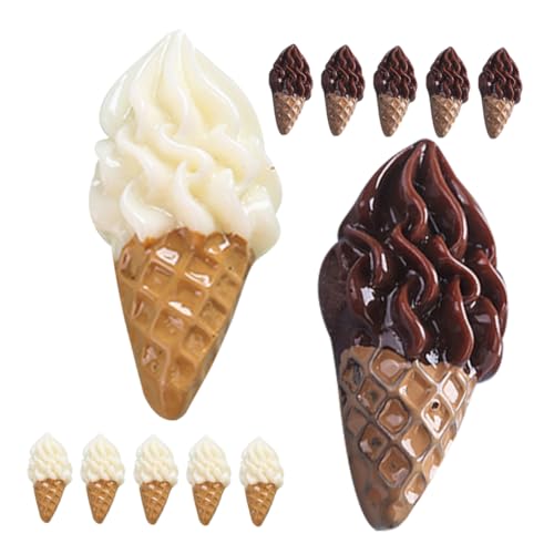 VICASKY 20 Stück Miniatur Eiscreme Charms Teiliges für Puppenhausdekoration Realistische Simulierte Dessert Requisiten für Kreatives Spiel und DIY Projekte von VICASKY