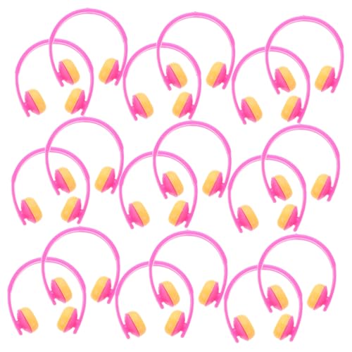 VICASKY 20 Stück Miniatur-Headset, Mini-Headset, Modell, Mini-Headset, Kunststoff, Mini-Kopfbedeckung, Gelbe Ente, Kopfhörer, Mini-Headset-Dekoration von VICASKY
