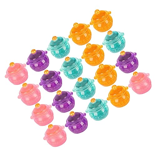 VICASKY 20 Stück Pailletten Kochtopf Spielzeughaus Puppenhaus Mini Topf Fröhliche Miniatur Töpfe Küche Mini Kochgeschirr Dekorative Simulationstöpfe Simulationstöpfe von VICASKY