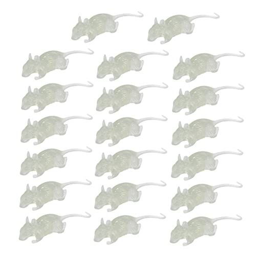 VICASKY 20 Stück Ratten Halloween Party Halloween Scherzartikel Party Halloween dupes Ohrringe Figur Simulationsspielzeug Mini gefälschtes Mausmodell kniffliges Plastik Weiß von VICASKY