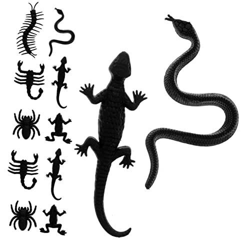 VICASKY 20 Stück Simulierter Spielzeughai Mini Frosch Schlange Tier Ente Plüsch Streichspielzeug Party Partytrick Spinne Gruselige Party Requisiten von VICASKY